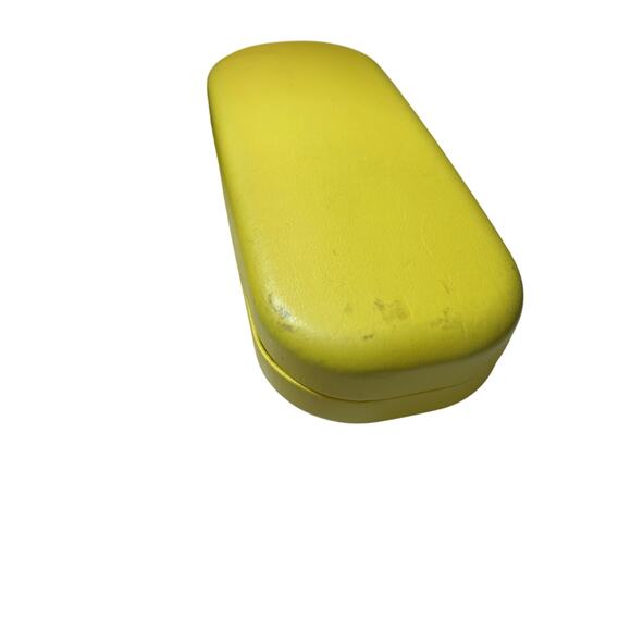 Marc Jacobs purple glasses frames with lenses yellow case, cleaning cloth.